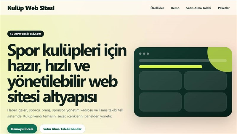 SPOR KULÜPLERİ İÇİN HAZIR, HIZLI VE YÖNETİLEBİLİR WEB SİTESİ ALTYAPISI