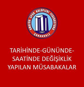 TARİHİNDE, GÜNÜNDE VE SAATİNDE DEĞİŞİKLİK YAPILAN U11 LİGİ D GRUBU MÜSABAKALARI 
