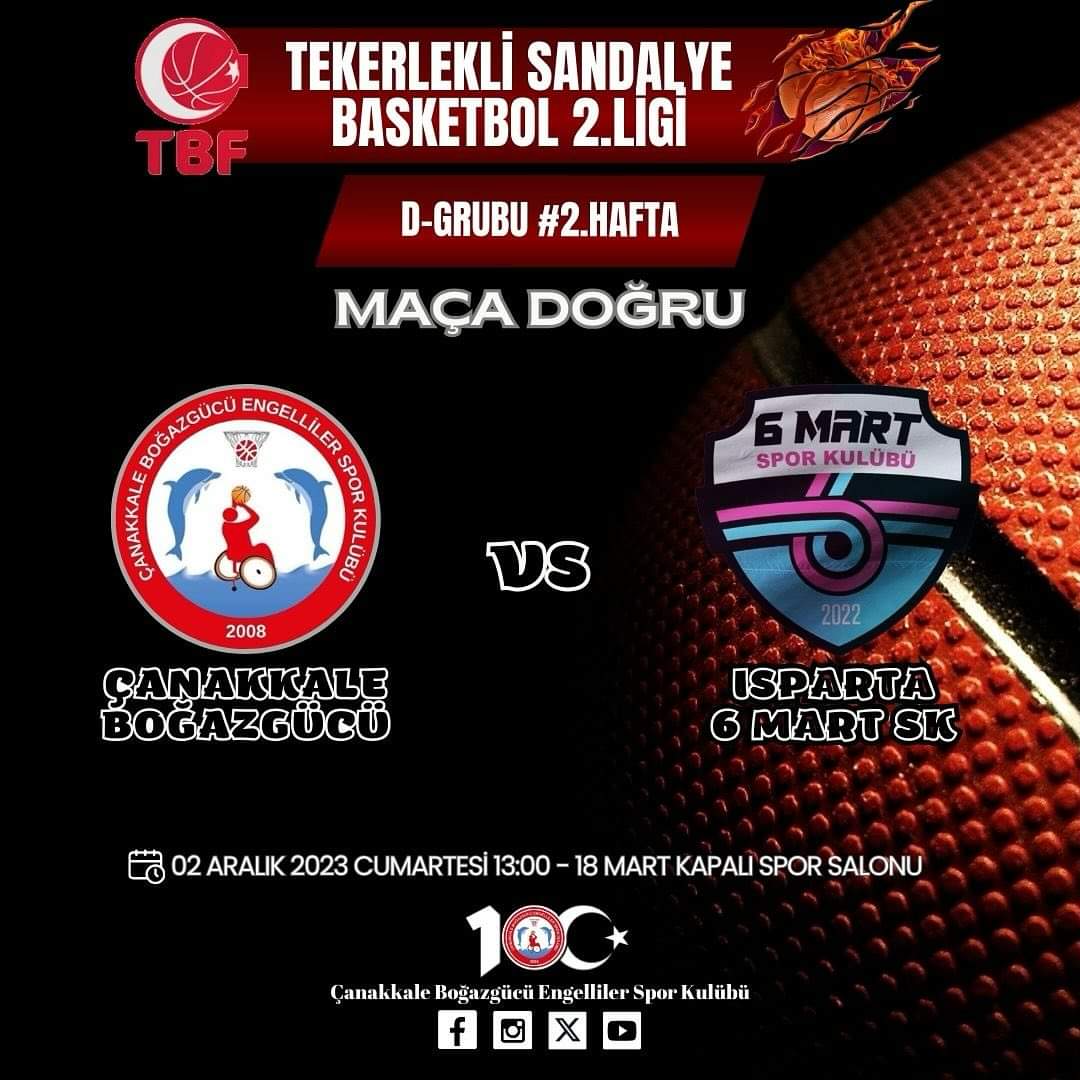 TEKERLEKLİ SANDALYE BASKETBOL 2. LİGİ D GRUBU 2. HAFTA MÜSABAKASI