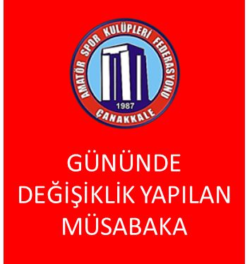 GÜNÜNDE DEĞİŞİKLİK YAPILAN U 11 MİNİMİNİKLER ŞENLİĞİ LİGİ B GRUBU MÜSABAKASI