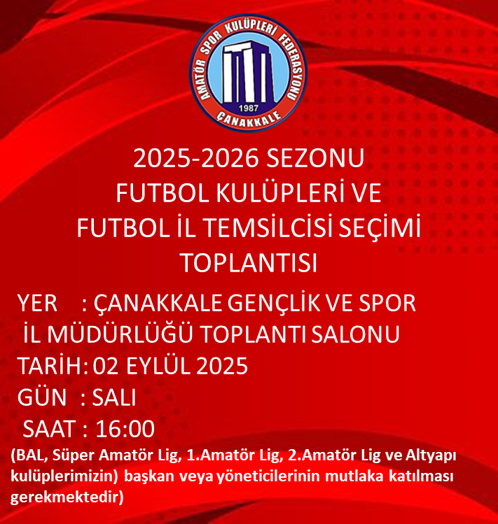 2025-2026 SEZONU SPOR KULÜPLERİ KULÜPLER TOPLANTISI