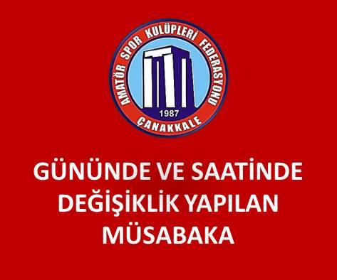 GÜNÜNDE VE SAATİNDE DEĞİŞİKLİK YAPILAN U 13 LİGİ B GRUBU MÜSABAKASI