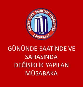 GÜNÜNDE VE SAATİNDE DEĞİŞİKLİK YAPILAN U 13 LİGİ B GRUBU MÜSABAKASI 