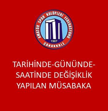 TARİHİNDE, GÜNÜNDE VE SAATİNDE DEĞİŞİKLİK YAPILAN U 15 LİGİ B GRUBU MÜSABAKASI 